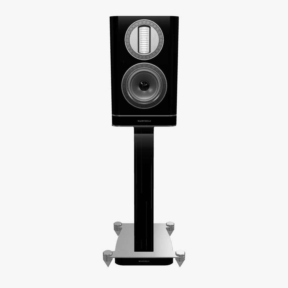 Wharfedale AURA 1 в чёрной отделке на стойке